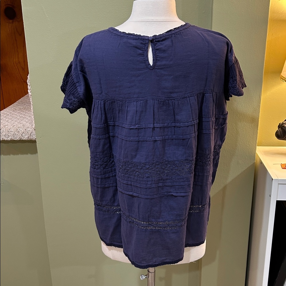 Sundance “Aria” Embroidered Lace Pintuck Blouse – Size Small - Picture 3 of 9